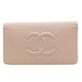 Chanel Beige Long Wallet (Bi-Fold) (Pre-Owned)