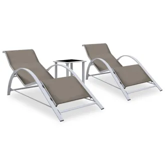vidaXL Sol Tumbonas Con Tabla 2 Pcs Aluminio Acasta Antrada