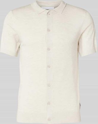 Lindbergh Lindbergh Slim Fit Freizeithemd mit Logo-Stitching Modell Ecovero in Offwhite, Gr&ouml;&szlig;e XXL