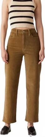 Levi's Premium Ribcage Straight Ankle Corduroy Jeans In Brown