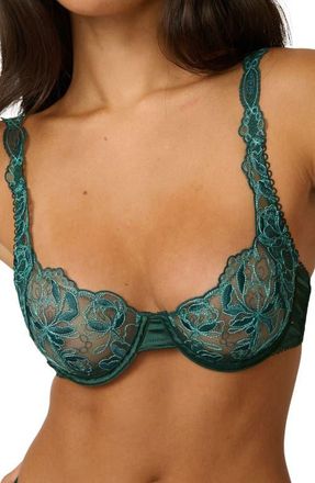 Kat The Label Darling Underwire Bra in Emerald at Nordstrom, Size 36Ddd