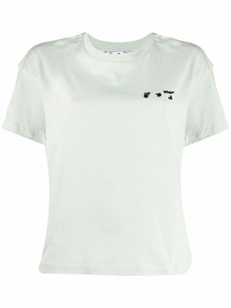 Off-white T-shirt con stampa - Verde
