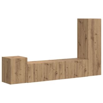 vidaXL Conjunto De Mueble De Tv 4 Pcs Roble Artesanal Vidaxl