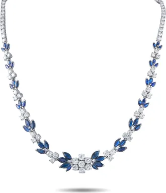 Luxury Bazaar Platinum 17.0ct Diamond and Sapphire Necklace MF04-060526