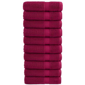 vidaXL Toallas De Ducha Solund 10 Unidades Burdeos 70x140 Cm 600 Gsm Vidaxl