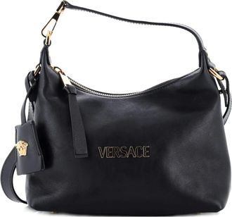 Versace Tag Leather hobo bag - Black