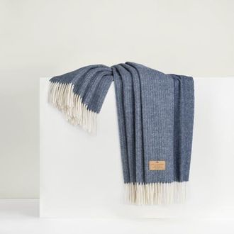 Lands Downunder Pinstripe Cashmere Throw in Pacific at Nordstrom