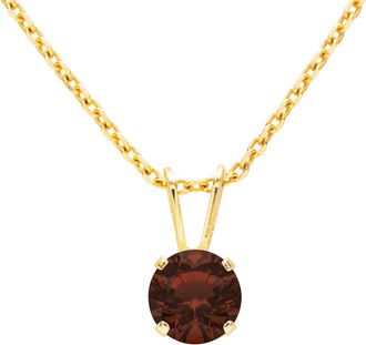 SuperJeweler 3/4 Carat Gemstone Solitaire Pendant Necklace in Gold with Free Chain - Multiple Gemstone Options Available