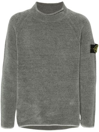 Stone Island Compass-badge chenille jumper - Grey