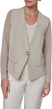 DKNY Sheer Contrast Jacket in Tuscan Grey at Nordstrom, Size X-Small