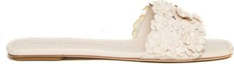 Stuart Weitzman Beige Slipper With Roses