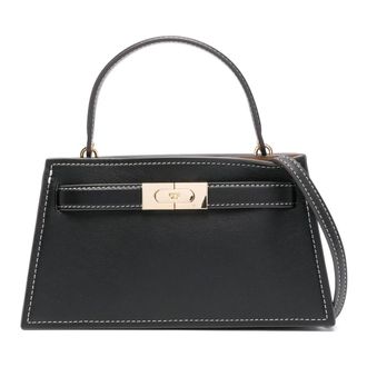 Tory Burch Tory Burch, Handbags, female, Black, Size: ONE SIZE Lee Radziwill Pebble Mini Top Handle