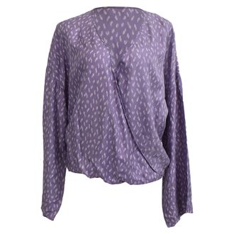 Diane Von F&uuml;rstenberg Printed Wrap Blouse in Purple Silk