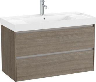 Roca Roca - Pack Unik mueble base de 2 cajones + lavabo ona Color: Olmo oscuro