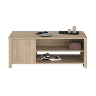 Parisot Mesa Baja Rectangular Betty - En Panel De Part&iacute;culas Recubierto De Papel Decorativo - Decoraci&oacute;n Nogal - Cl&aacute;sico - L110 X H42 X P60 Cm