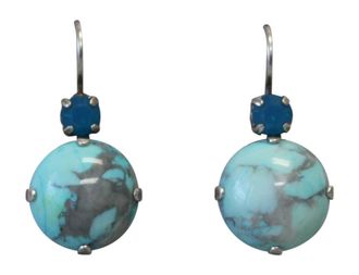 Mariana Womens Swarovski Crystal Drop Earrings In Caribbean Blue