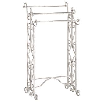 Beliani Beliani - Toallero De Metal Blanco 45 X 90 Cm Estante Envejecido Vintage Cl&aacute;sico Chillan