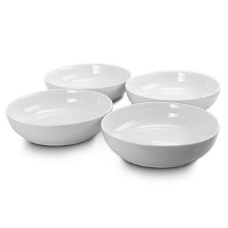 Gibson Home Extra Wide 8.5 in. Stoneware Dinner and Serving Bowls, Set of 4 in White at Nordstrom