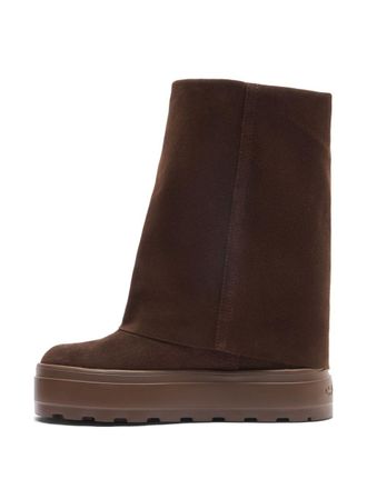 Casadei Suede Platform Boot - Brown