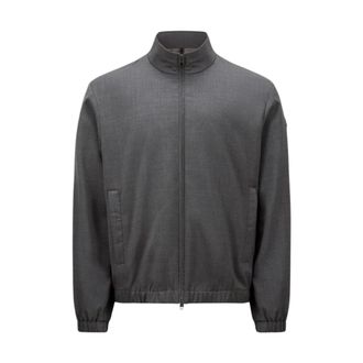 Moncler Light Jackets, male, Gray, XL, Essential Full Zip Casual Jacket