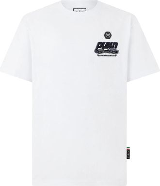 Philipp Plein Round Neck Racing T-Shirt - Heren - T-shirts - Wit - S - Katoen - Tops