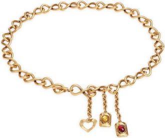 Saint Laurent Charm Chain Belt in Light Bronze at Nordstrom, Size 80