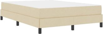 vidaXL Vidaxl - Cama Tipo Box Spring Con Colch&oacute;n Crema 160 X 200 Cm Tela