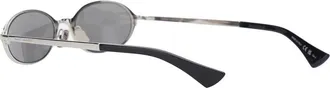 Saint Laurent A003DF Elongated Round Acetate Sunglasses - Silver