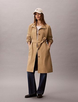 Calvin Klein Technische lange trenchcoat