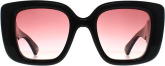 Gucci Square Womens Shiny Black Red Gradient GG1975S - One Size