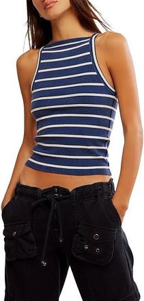 Free People Mia Tank-Yd Stripe Womens Clothing Navy Combo : MD (Womens 8-10), Cotton/Elastane