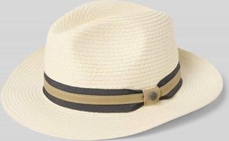 Bugatti Strohhut mit Zierschleife in Offwhite, Größe 57