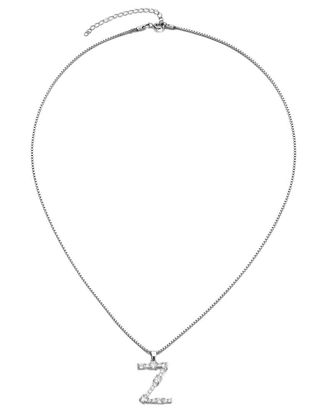 Adornia Adornia Silver Plated Crystal Initial Necklace