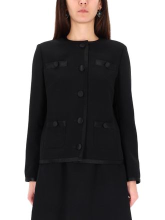 Dolce & Gabbana Double Crepe Virgin Wool Blazer - Black