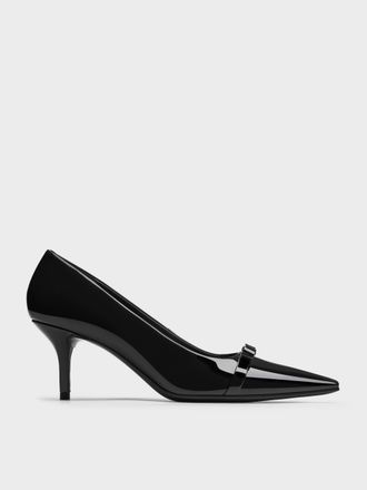 Charles & Keith Dorian Patent Bow Pointed Stiletto Pumps