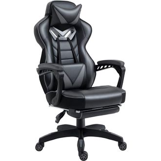 Vinsetto Vinsetto - Gaming Chair Ergonomic Reclining Manual Footrest Wheels Grey