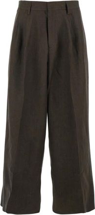 ERL Pleated Suit Broeken - Heren - Wijde Broeken - Bruin - L - Leer - Broeken