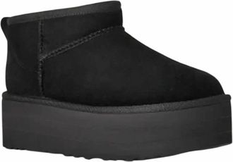 UGG Womens Classic Mini Platform Slide On Winter Boots In Black