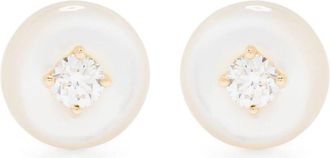 Fernando Jorge 18kt yellow gold large Orbit diamond and tagua earrings - women - Diamond/18kt Yellow Gold/Tagua - One Size