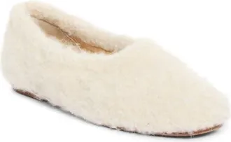 Gabriela Hearst Emperor Faux Shearling Flat in Ivory/ivory at Nordstrom, Size 39.5