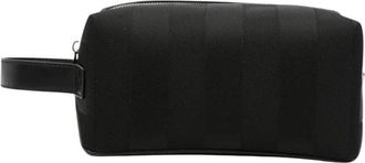 Fendi Lui Toiletry Bag - Heren - Toilettassen - Zwart - ONE Size - Leer - Tassen