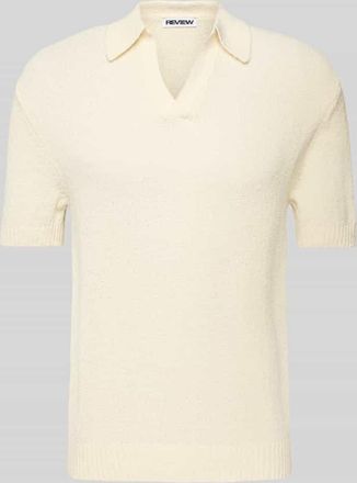 Review Strickshirt mit Polokragen und V-Ausschnitt in Ecru, Gr&ouml;&szlig;e XL
