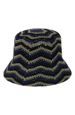 San Diego Hat Company Knit Chevron Bucket Hat in Navy at Nordstrom Rack