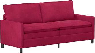 vidaXL Sof&aacute; Rojo Vino 196 X 81 X 87,5 Cm Terciopelo Vidaxl