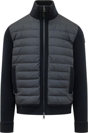 Moncler Black Quilted Logo Cardigans