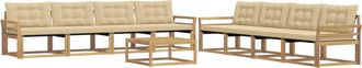 vidaXL Conjunto De Sof&aacute;s De Exterior 9 Uds. Y Beige Vidaxl