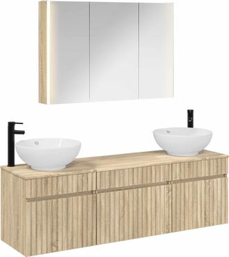 vidaXL Juego De Muebles De Ba&ntilde;o 4 Uds. Roble Sonoma Vidaxl