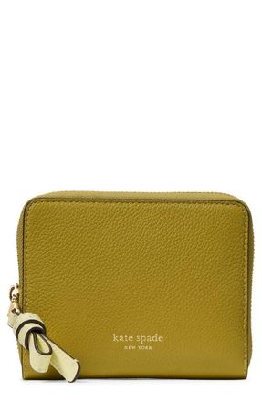 Kate Spade New York small loop colorblock pebbled leather zip wallet in Laurel Leaf at Nordstrom