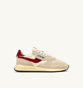 Autry SNEAKERS REELWIND LOW IN NYLON E SUEDE ECRU E ROSSO