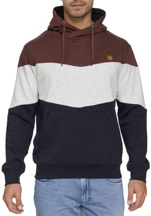 Indicode Kapuzensweatshirt INDICODE INMarcus, Herren, Gr. XXL, rot (andorra), Sweatware, Obermaterial: 60% Baumwolle, 40% Polyester, colorblocking, regular fit